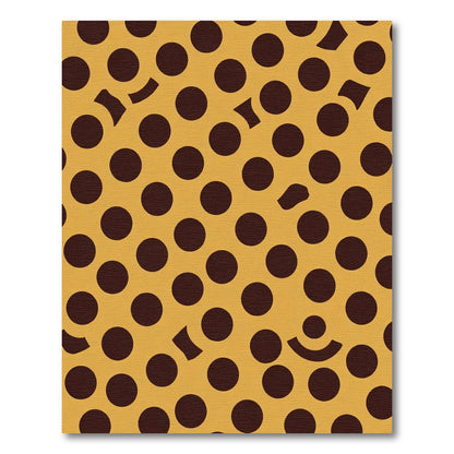 Golden Brown Polka Dot Discs Rug