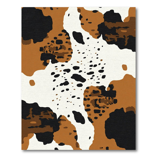 Brown White Black Splatter Hide Rug