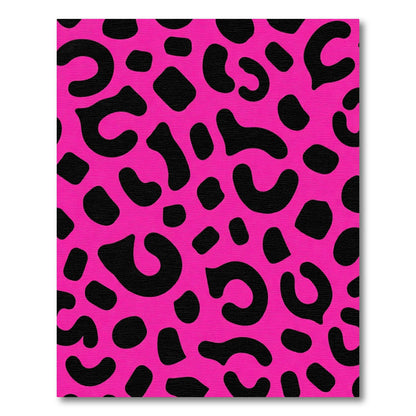 Bright Pink Black Spotty Spot Rug