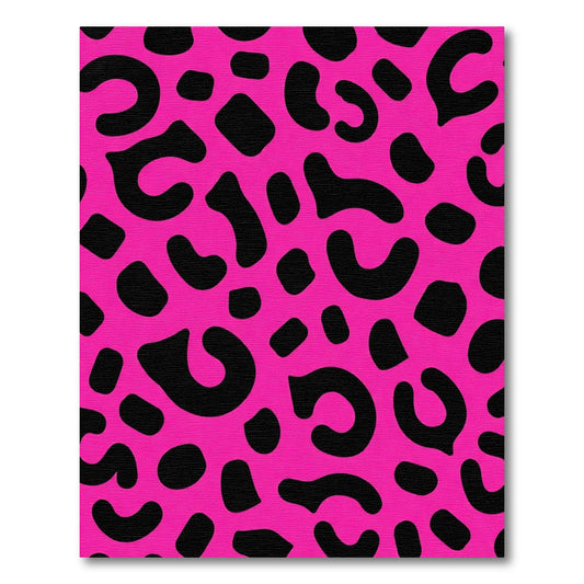 Bright Pink Black Spotty Spot Rug