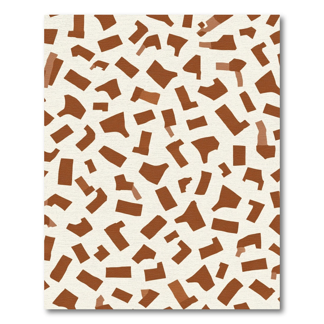 Brown Abstract Geometric Shapes Rug