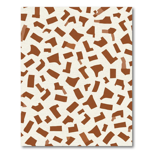 Brown Abstract Geometric Shapes Rug