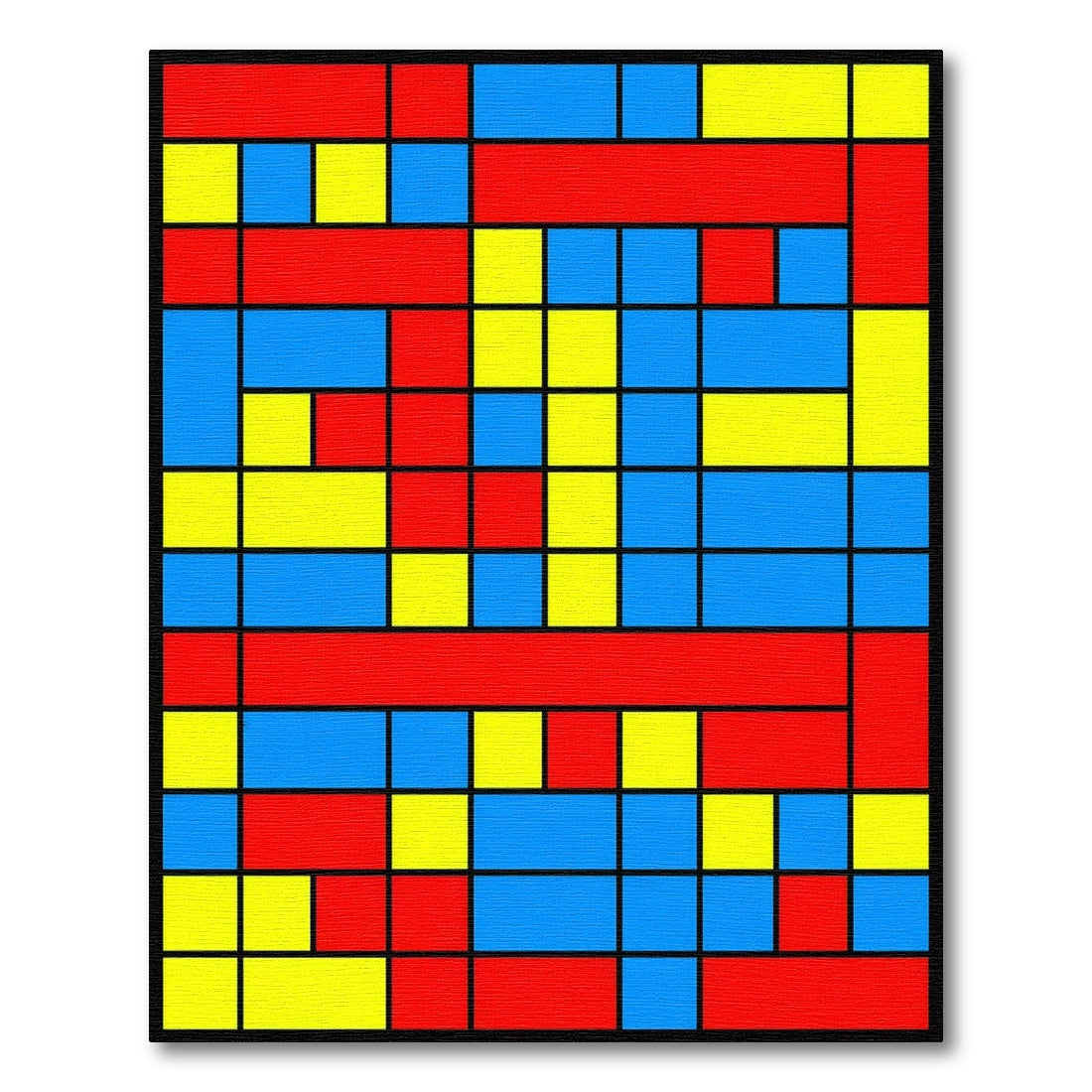 Bold Red Blue Yellow Geometric Rug