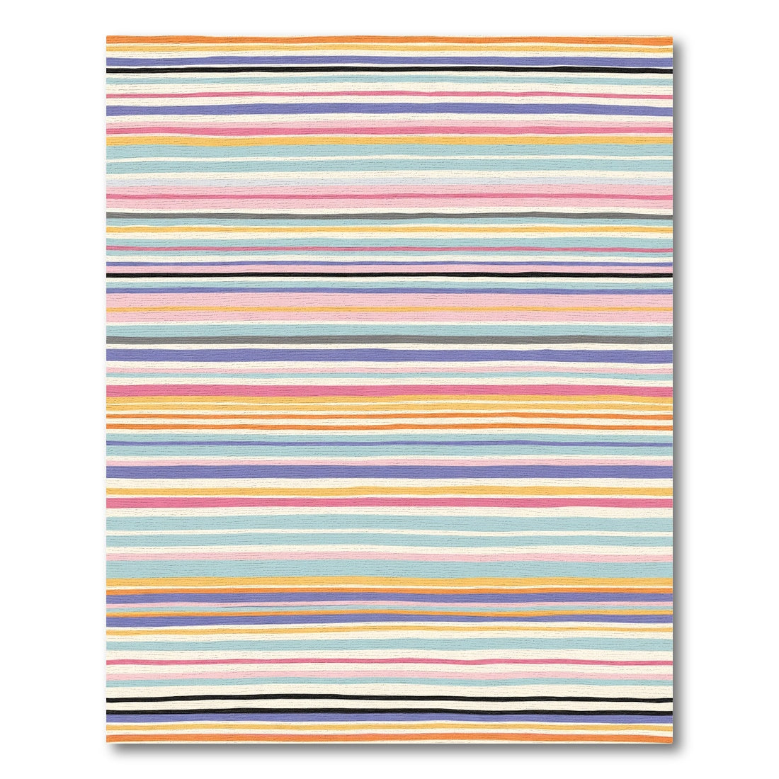 Colorful Abstract Stripe Broadloom Rug