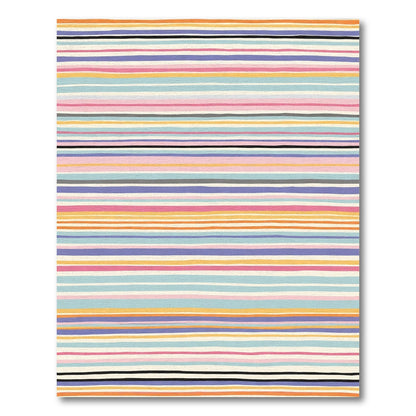 Colorful Abstract Stripe Broadloom Rug