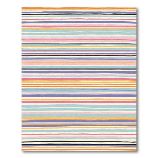 Colorful Abstract Stripe Broadloom Rug
