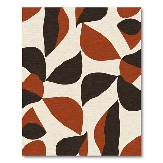 Terracotta Abstract Organic Forms Rug