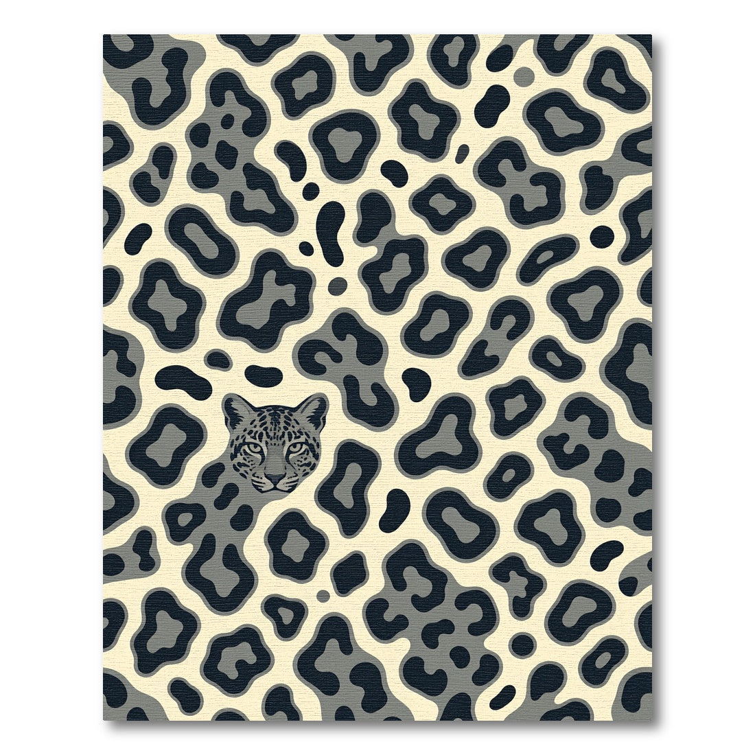 Modern Charcoal Leopard Animal Spot Rug