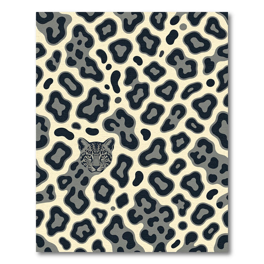 Modern Charcoal Leopard Animal Spot Rug