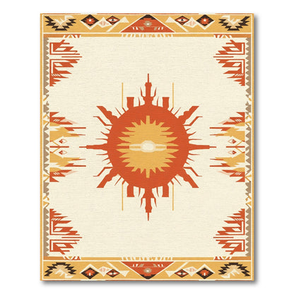 Terracotta Tribal Sun Medallion Rug