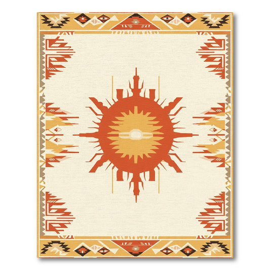 Terracotta Tribal Sun Medallion Rug