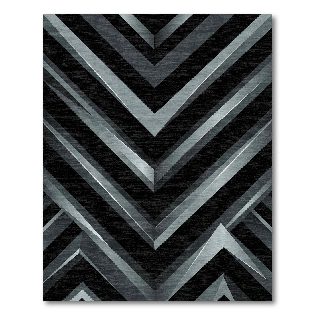 Monochromatic Chevron Geometric Overlay Rug