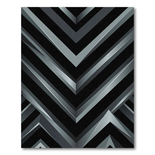 Monochromatic Chevron Geometric Overlay Rug