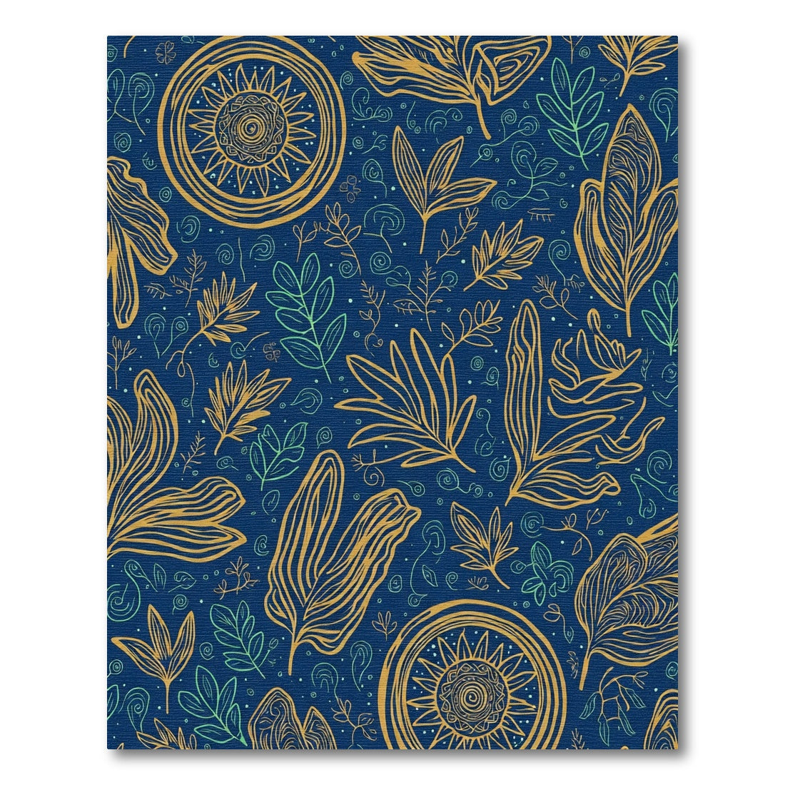 Golden Sun Leaf Scatter Rug