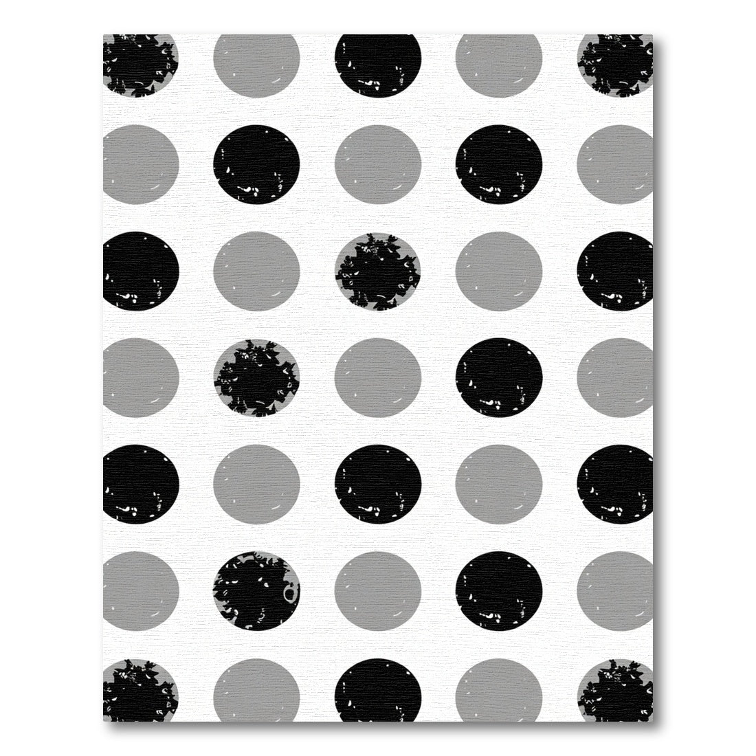 Monochrome Textured Polka Dot Rug