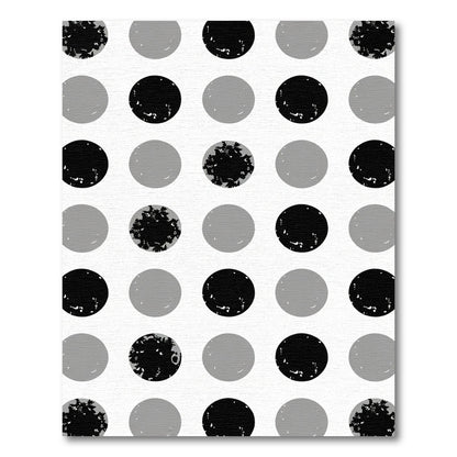 Monochrome Textured Polka Dot Rug