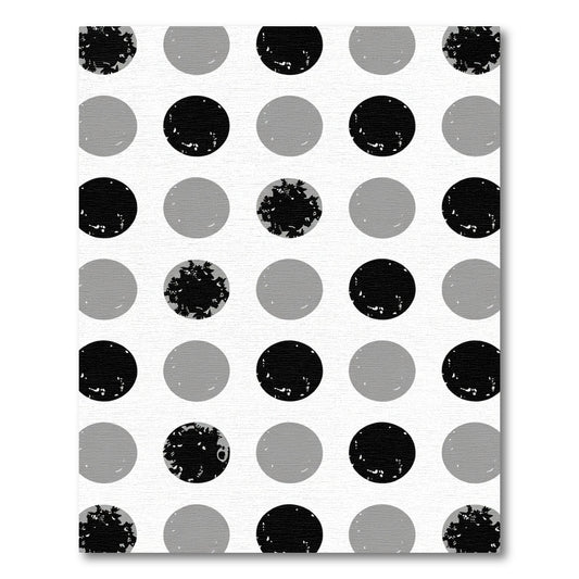 Monochrome Textured Polka Dot Rug