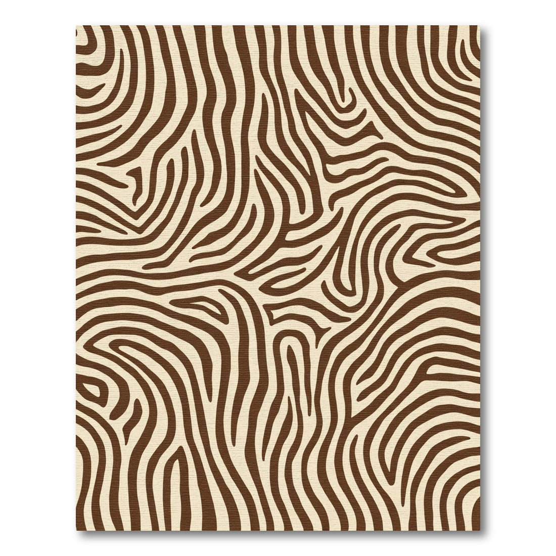 Brown Cream Zebra Stripe Textured Rug