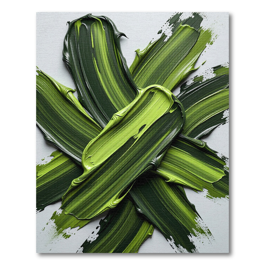 Verdant Swirl Abstract Paint Strokes Rug