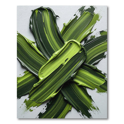 Verdant Swirl Abstract Paint Strokes Rug