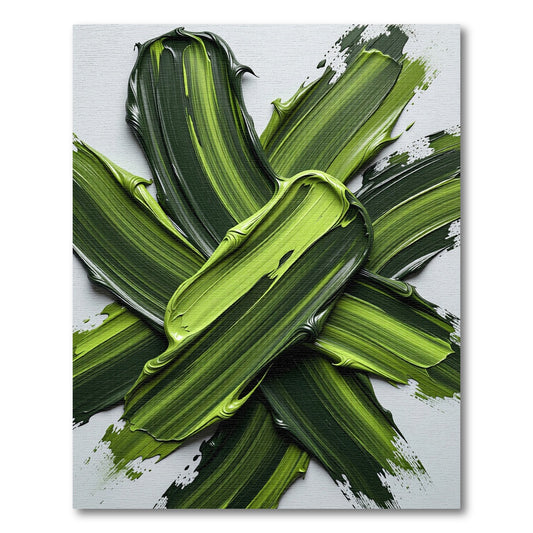 Verdant Swirl Abstract Paint Strokes Rug