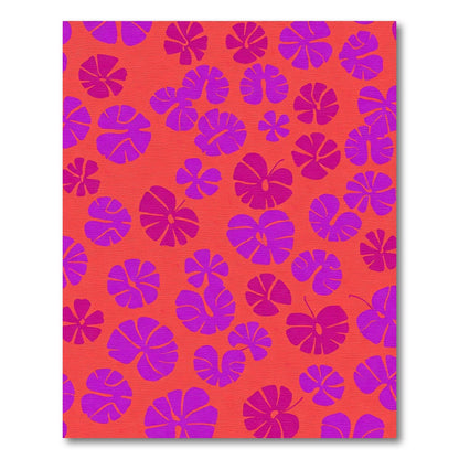 Vibrant Fuchsia Leafy Canopy Rug
