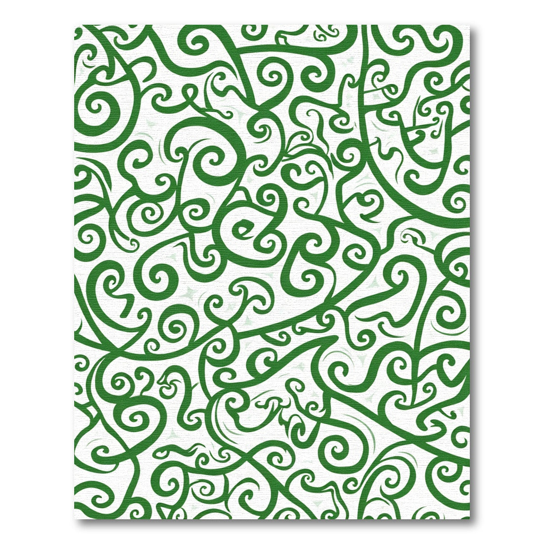 Vibrant Green Swirl Vine Rug
