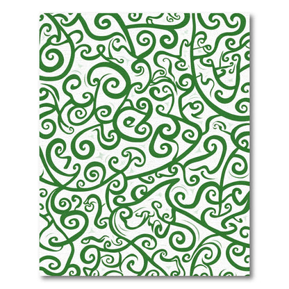 Vibrant Green Swirl Vine Rug