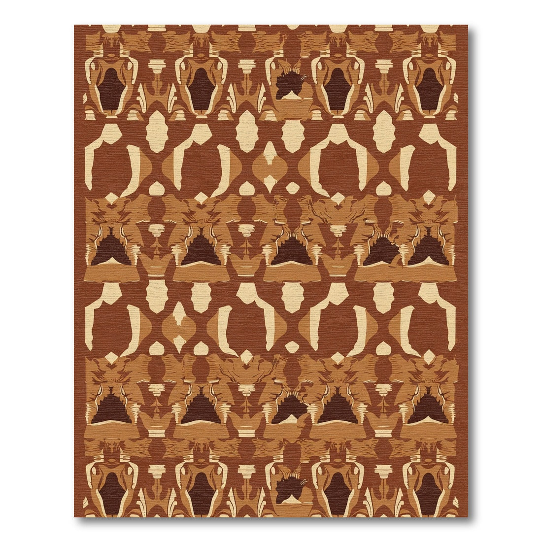 Terracotta Symmetrical Organic Arch Rug