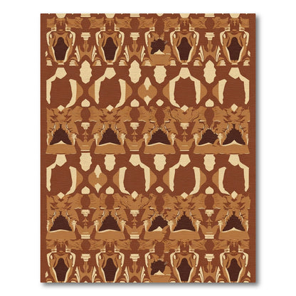 Terracotta Symmetrical Organic Arch Rug