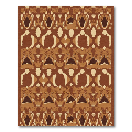 Terracotta Symmetrical Organic Arch Rug