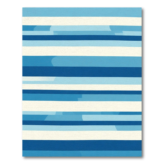 Navy White Stripe Layered Effect Rug
