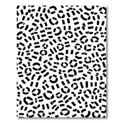 Abstract Black Circles Dash Arrangement Rug