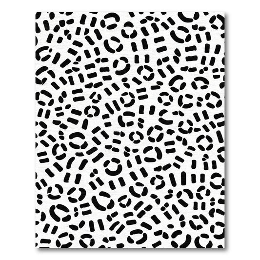 Abstract Black Circles Dash Arrangement Rug