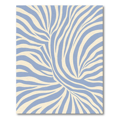 Soft Blue Abstract Zebra Stripes Rug