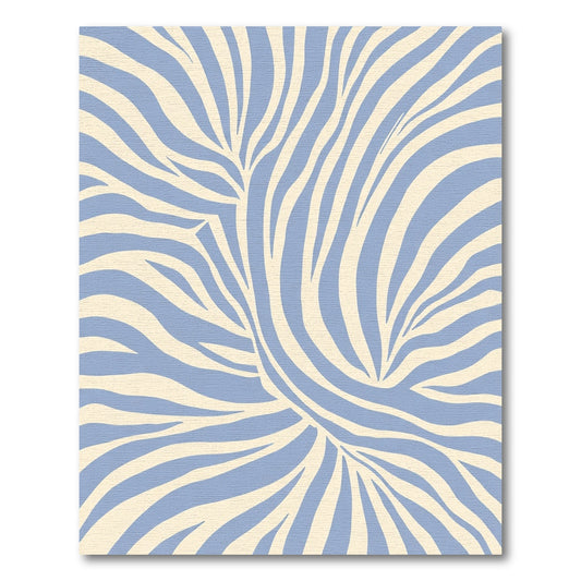Soft Blue Abstract Zebra Stripes Rug