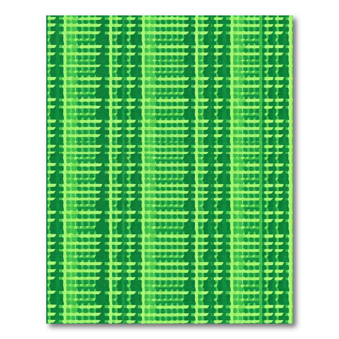 Green Blurry Stripe Interlace Rug