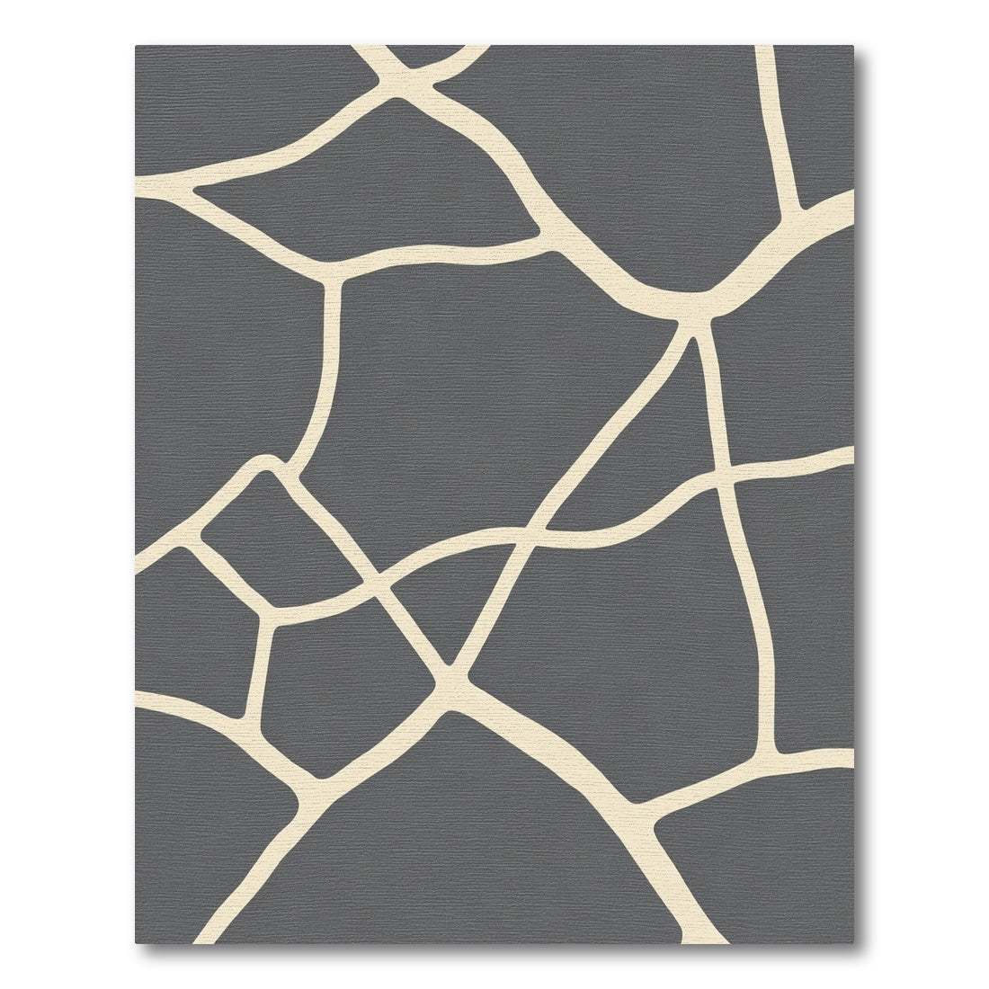 Cream Lines Dark Gray Abstract Rug