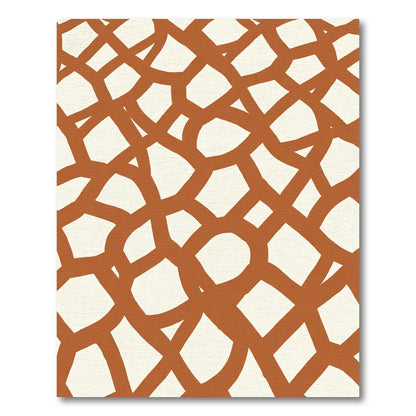 Rustic Terracotta Interlocking Organic Shapes Rug