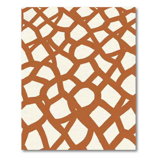 Rustic Terracotta Interlocking Organic Shapes Rug