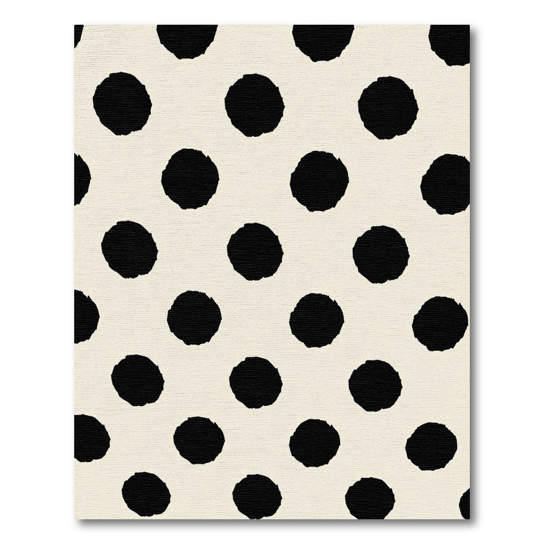 Cream Black Polka Dot Rug