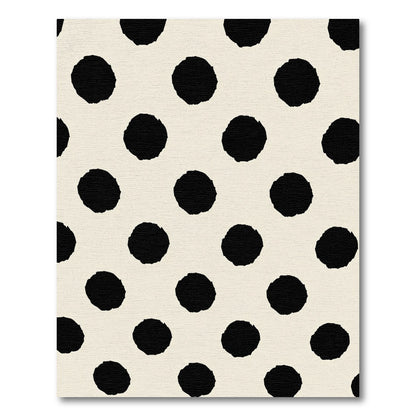 Cream Black Polka Dot Rug