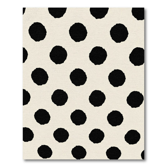 Cream Black Polka Dot Rug