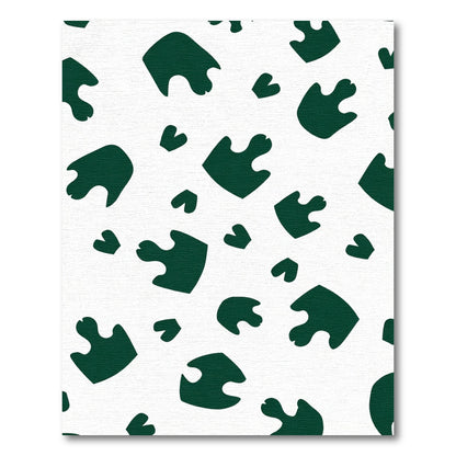 Dark Green Puzzle Piece Patchwork Rug
