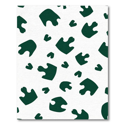 Dark Green Puzzle Piece Patchwork Rug