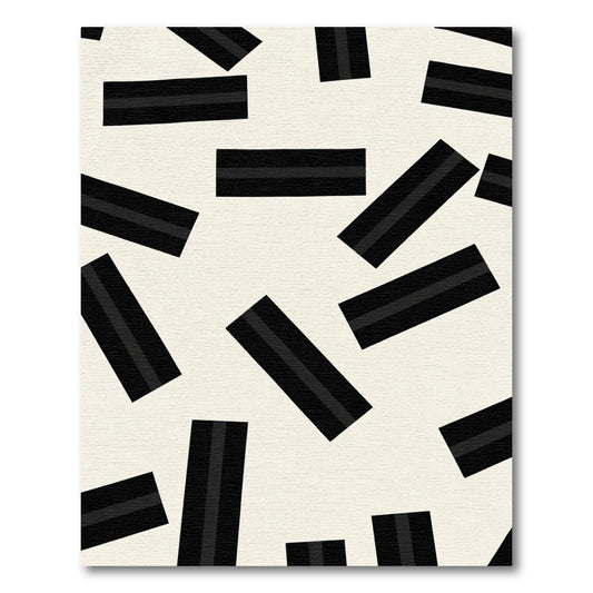 Black and Gray Parallel Lines Rug