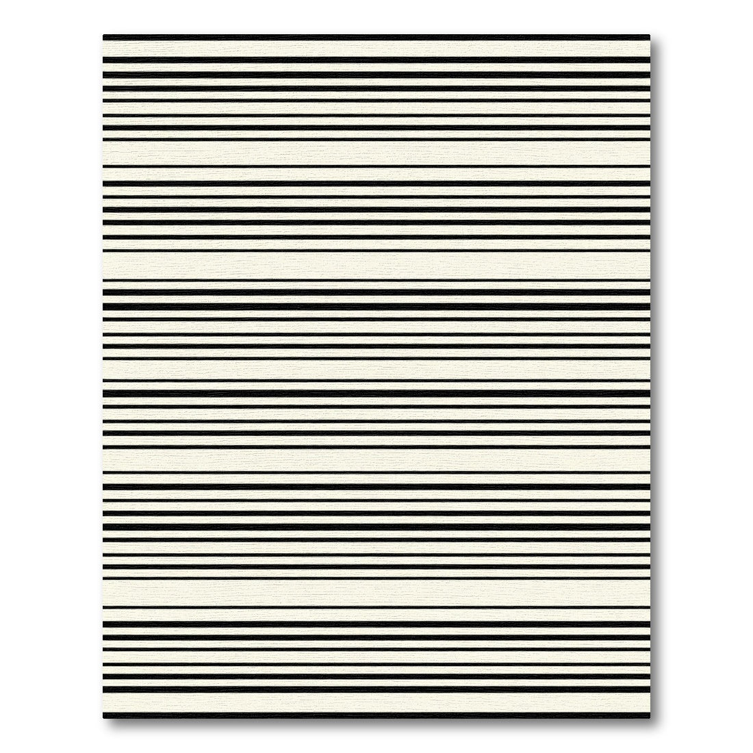 Cream Black Horizontal Stripe Rug
