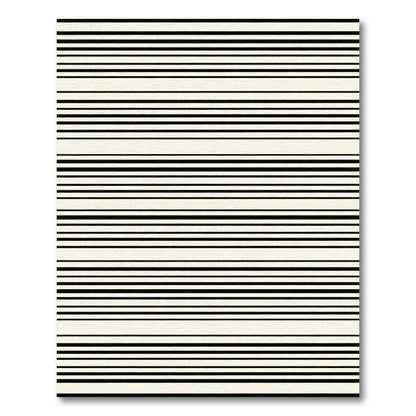Cream Black Horizontal Stripe Rug