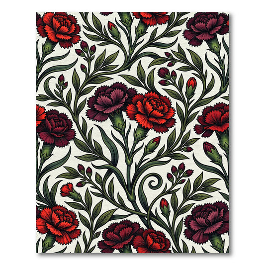 Crimson Red Carnation Botanical Garden Rug