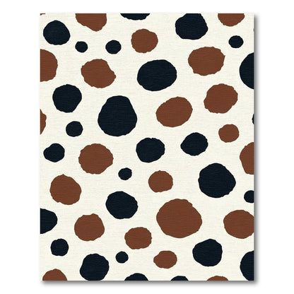 Spotted Black Brown Irregular Shapes Rug